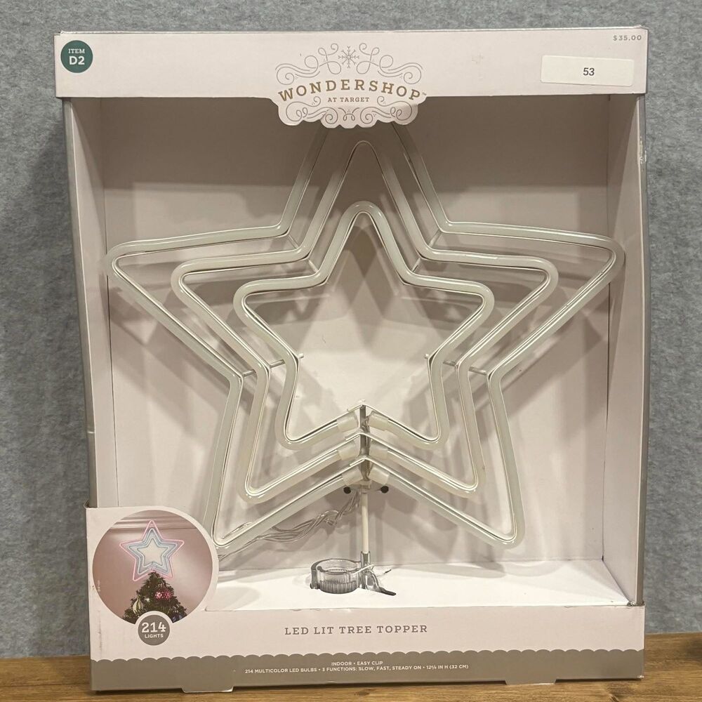 Wondershop Target Neon Star Tree Topper 214 Light Multicolor Kidcore Whimsical
